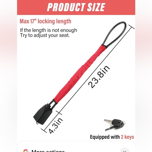 Steering Wheel Lock‎ Seat Belt Lock Anti-Theft Security Device For Car Truck SUV - Picture 3 of 13